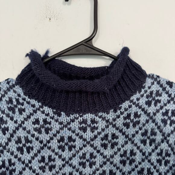 St. John's Bay Wool Blend High Neck Sweater Size Large Nordic Knit Fair Isle - Picture 4 of 8